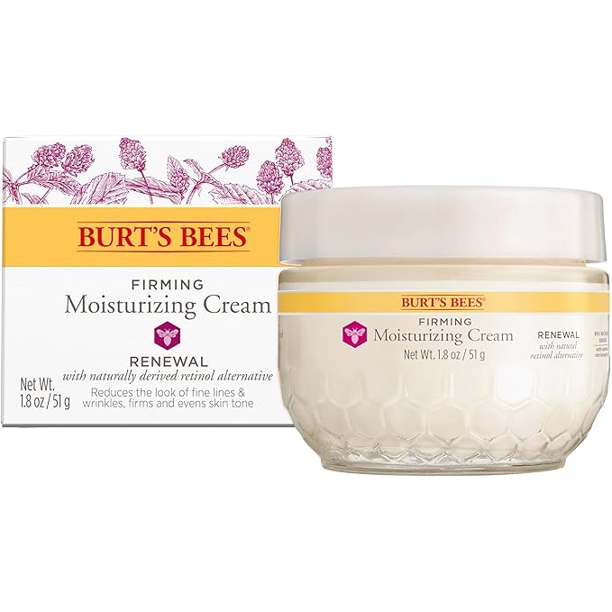 Burt's Bees Renewal Firming Face Cream, Anti-Aging Retinol Alternative, Moisturizing Natural Origin Skin Care, 1.8 Ounce (Packaging May Vary)
