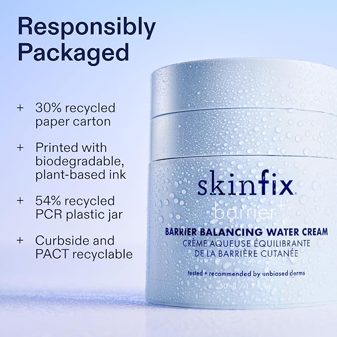 Skinfix Barrier Balancing Water Cream - 1.7 oz - Fast-Absorbing, Weightless Moisturizer for Combo + Oily Skin - Acne-Safe, Non-Pore-Clogging - Non-Comedogenic - Fragrance Free - Vegan, Cruelty Free
