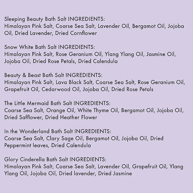 Handmade Bath Salt Gift Set 6 Pack, All Natural, Scented with Essential Oils, Gift for Women