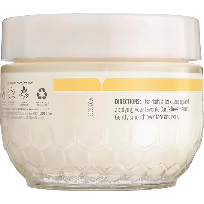 Burt's Bees Renewal Fragrance-Free Firming Moisturizing Face Cream With Natural Retinol Alternative, Firming Face Cream With Bakuchiol, 99 Percent Natural Origin Skin Care, 1.8 oz. Tub