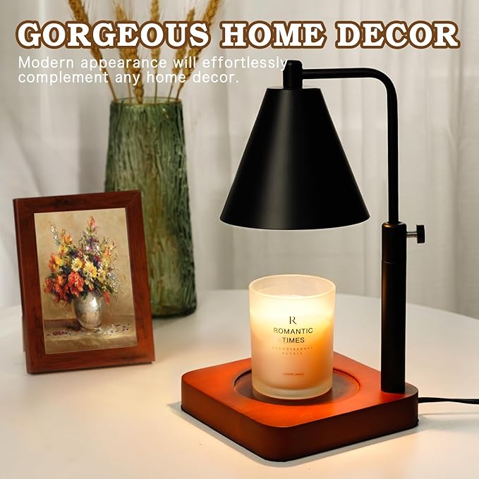 Modern Candle Warmer Lamp with Timer, Black Candle Lamp Warmer for Jar Candles, Birthday Gifts for Men, Dad, Women, Mom, Adjustable Metal Candle Lamp Dimmable, Christmas Gifts, Vintage Home Decor