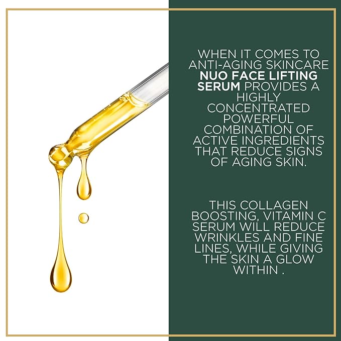 nuorganic Face Lifting Serum with Plant Stem Cells & Matrixyl 3000 - Advanced Anti-Aging to Minimize Fine Lines & Wrinkles - Vegan & Cruelty Free (1fl Oz)