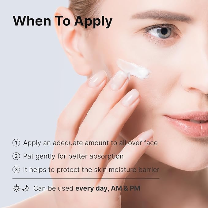 Panthenol 10% Cica Repair Cream, Hydrating Post-Acne Face Moisturizer for Sensitive Skin Barrier Repair, Korean Skincare (2.7 Fl Oz / 80ml)