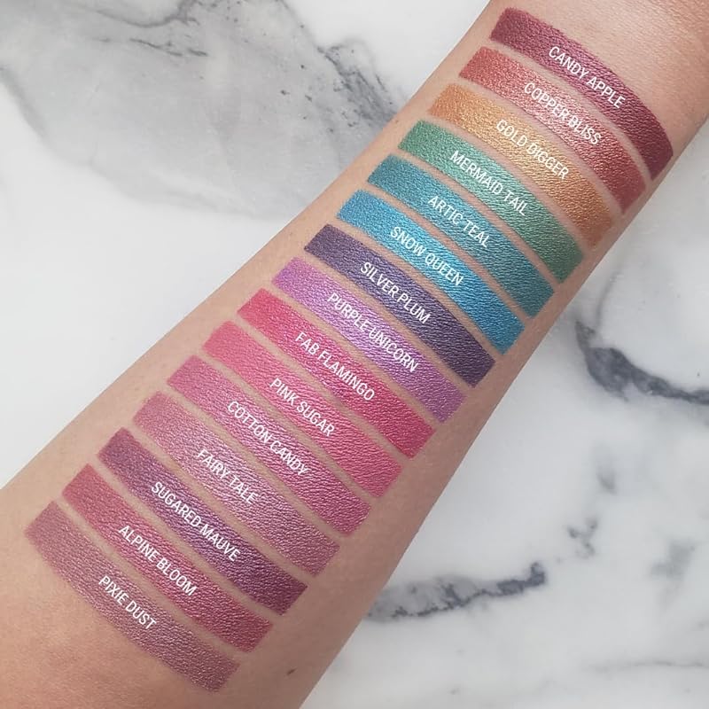 Aromi Dark Red Metallic Liquid Lipstick | Ruby Maroon Lip Color with Shimmery Finish, Vegan, Cruelty-free, Smudge Proof, Long-Lasting, Handmade (Candy Apple)