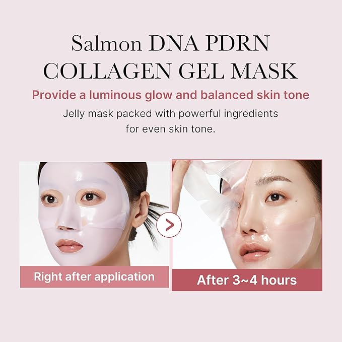 medicube Pink Glass Glow Skin Trio: Salmon DNA PDRN pink collagen jelly gel mask (4ea) and PDRN Pink Peptide Serum, glow serum and Collagen Jelly Cream 50ml