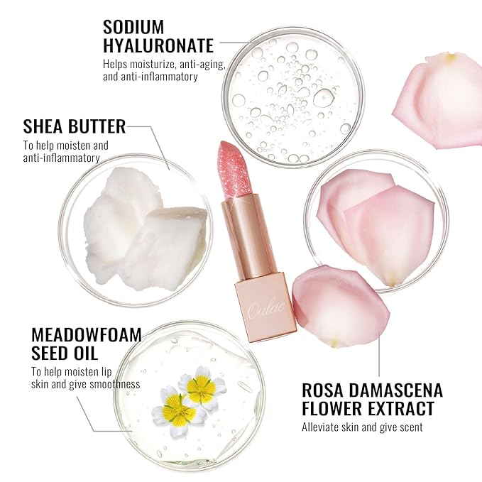 Oulac Infinity Moisture Shine Lipstick - High Shine Shimmery Finish, Super Creamy Texture, Medium to High Coverage - Gluten Free, PG13 Sahara Glow