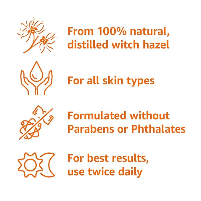 Amazon Basics Witch Hazel Pore Perfecting Toner, Unscented, 16 Fluid Ounces, 1-Pack