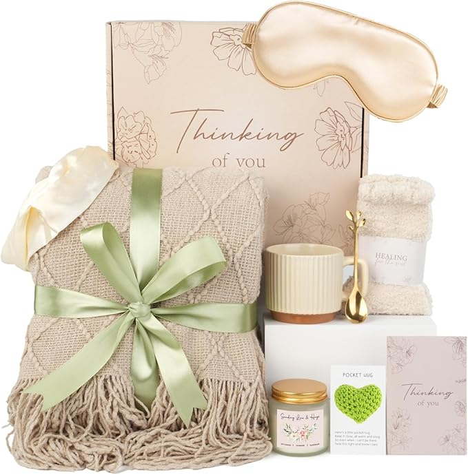 Thinking Of You Gifts For Women, Get Well Soon Gift Baskets For Women, Self Care Package, Condolences Gift Basket For Loss, Feel Better, Relaxation, Sympathy, Chemo, Miscarriage, After Surgery Gifts
