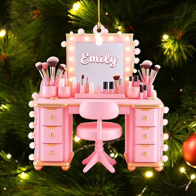 Personalized Makeup Tools Ornament β Custom Beauty Christmas Tree Decoration, Holiday Keepsake Gift for Makeup Artists, Cosmetologists, Beauty Lovers, Salon Owners, Families and Coworkers (MKH8)