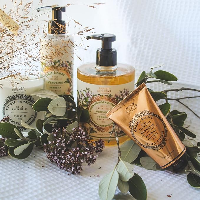 Panier des Sens - Hand Cream for Dry Cracked Hands - Verbena Hand Lotion with Shea Butter & Olive Oil - Vitamin E Skin Moisturizer with 97% Natural Ingredients - Made in France, 2.5 fl oz