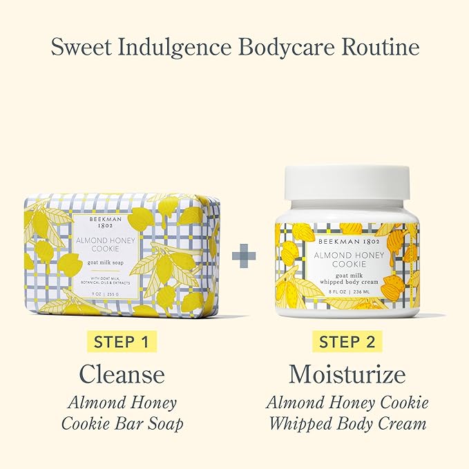 Beekman 1802 Almond Honey Cookie Whipped Body Cream - 8 oz - Moisturizes, Soothes & Softens - With Coconut Oil and Mango Seed Butter - No Irritation - Good for Sensitive Skin