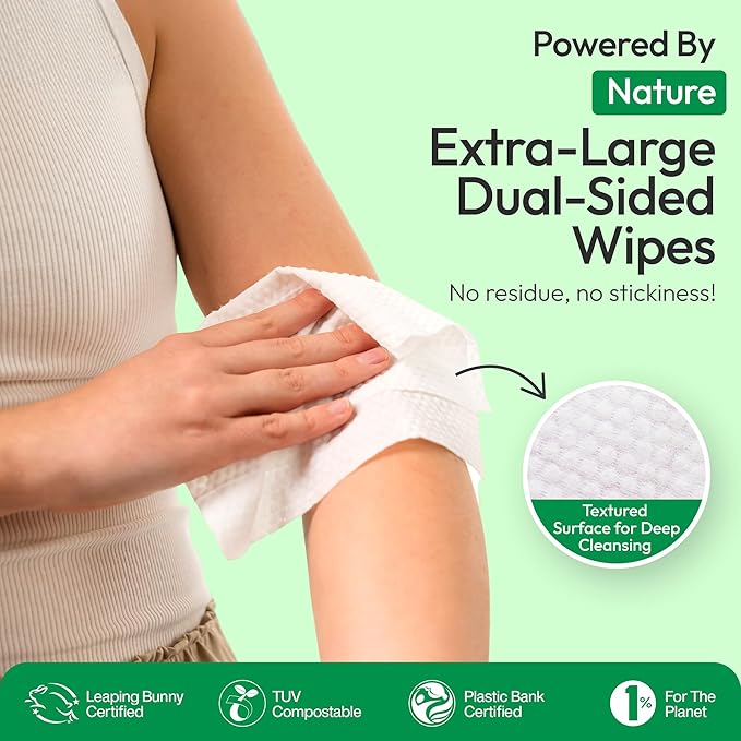 FOMIN Travel Deodorant Wipes - 50 Count - Refreshing Cucumber and Aloe - pH Balanced, Hypoallergenic Mini Deodorant Wipes For Women and Men - Plastic-Free, Individually Wrapped Underarm & Body Wipes