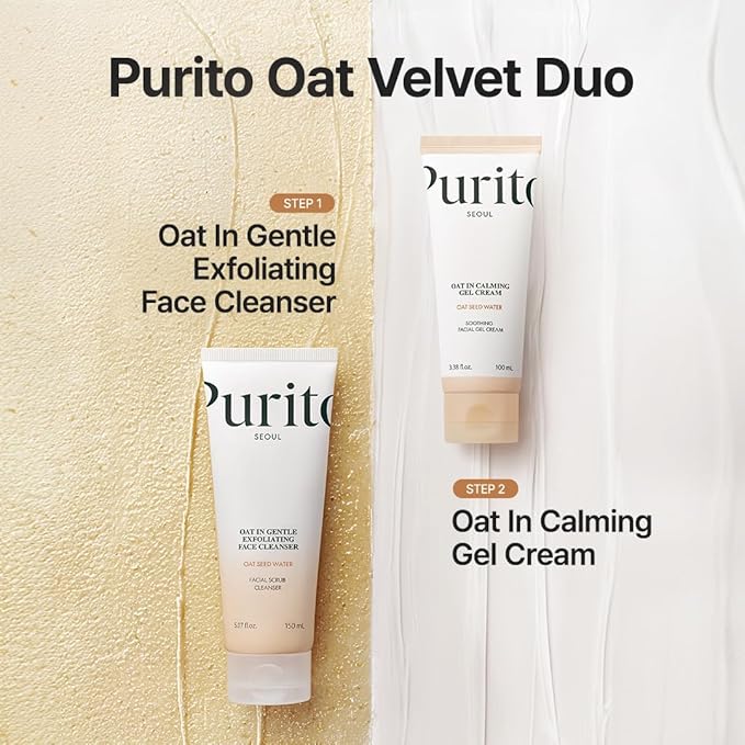 PURITO Post-Acne Moisturizer, Recovery & Glow Boost, Silicone-Free, Non-Comedogenic, Vegan, Korean Skincare, Oat In Calming Gel Cream, 3.38 fl oz / 100ml