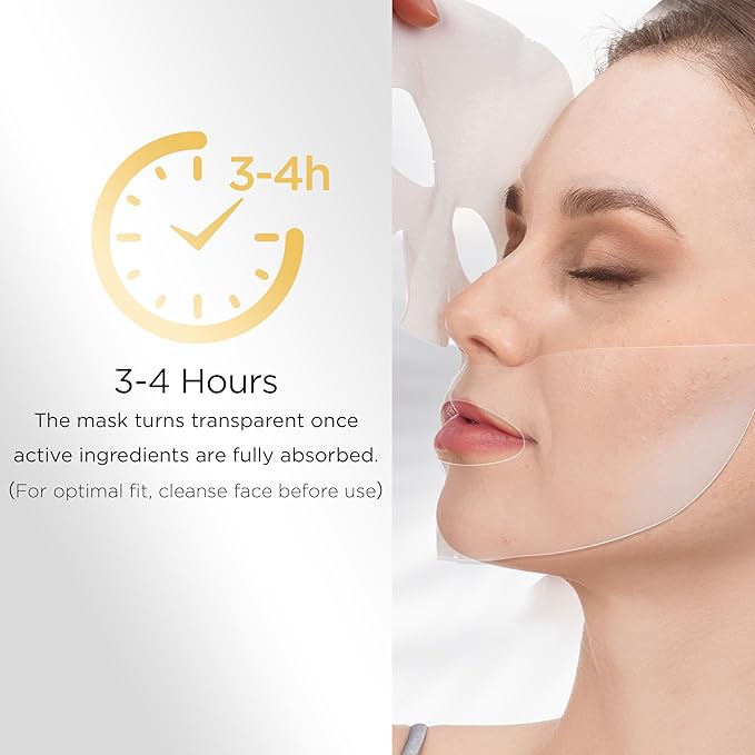 Collagen Face Mask 80,000ppm Marine Hydrolyzed Collagen (300-500Da) & Hyaluronic Acid | Overnight Hydration Gel Sheet for Deep Moisture | Gentle Formula, Safe for Sensitive Skin