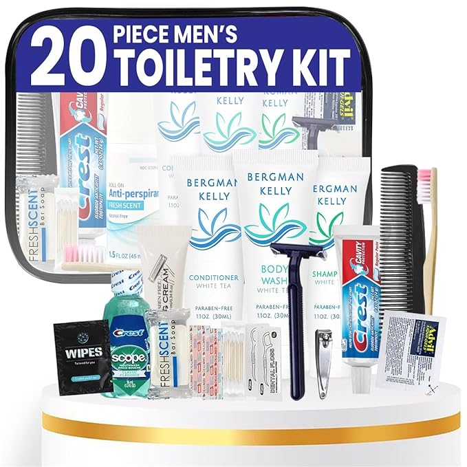 Trektote Bulk Hygiene Kit For Men And Women – (100 Pack) 20 Piece Set Of Travel Size Toiletries, TSA Compliant, Bulk Travel Essentials, Includes Shampoo And Conditioner, Body Wash, Toiletry Bag & More