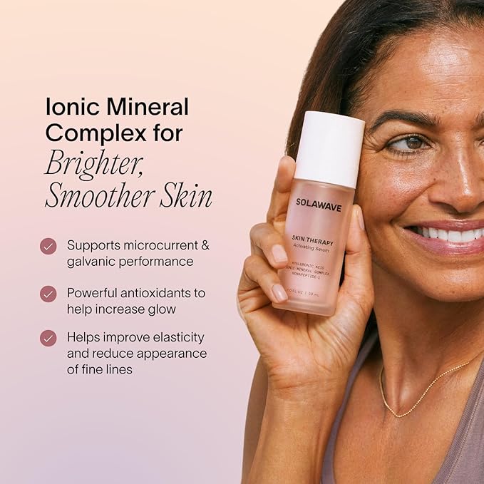 Microcurrent and Red Light Therapy Actvating Serum | For Skincare Wands 3-Pack with 2 Refills | Enhance Facial Skincare Wand Results by Solawave