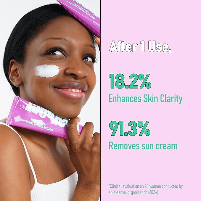 Dazzling Radiant Cleansing Pack to Foam โ 3-in-1 Wash-Off Mask & Exfoliator & Cleanser w/Fresh Grape Extract & Niacinamide โ Vitamin C and Resveratrol for Dry, Dull Skin (3.38 fl oz)