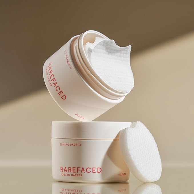 Barefaced Toning Pads II (60 Count) Exfoliating and Resurfacing Face Pads w/ 5% Glycolic Acid & Salicylic Acid, Helps with Brightening & Cleansing Skin, Clears Pores, Reduces Fine Lines and Wrinkles