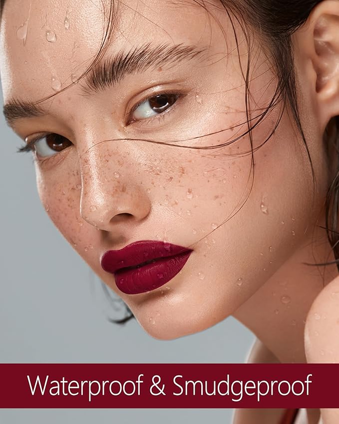 MAKI YIKA Burgundy Red Lipstick for Women Colorstay Long Lasting Lipsticks No Smudge Matte Liquid Lipstick Transferproof Cruelty-Free Lip Color, Burgundy