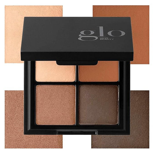 Glo Skin Beauty Eye Shadow Quad | Expertly Matched Shades for A Custom Eye Statement, (Warm Smokey)