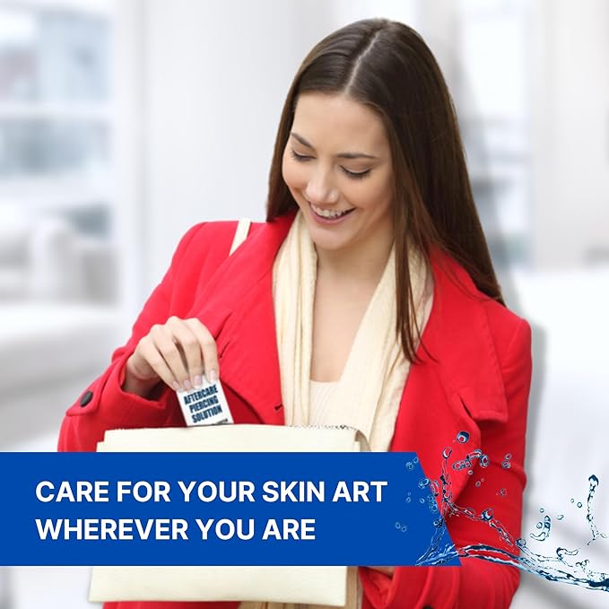 BodyJ4You Piercing Aftercare Spray - Saline Solution Natural Keloid Bump Removal - Ear Piercing Cleaner Nose Septum Belly Button Cartilage - Sea Salt Aloe Vera Rosemary - Fine Mist 3 x 2 Fl Oz