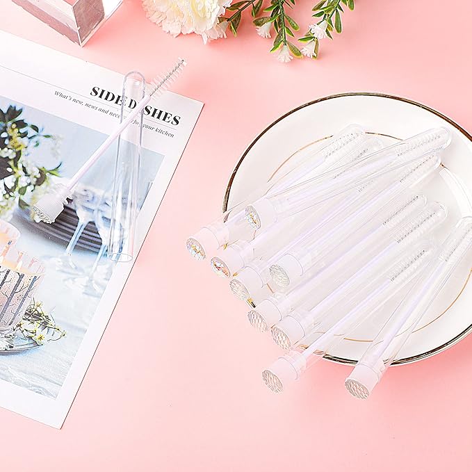 50pcs Lash brush Mascara wands and tubes Spoolies for eyelash extensions Mascara wand tubes scale white