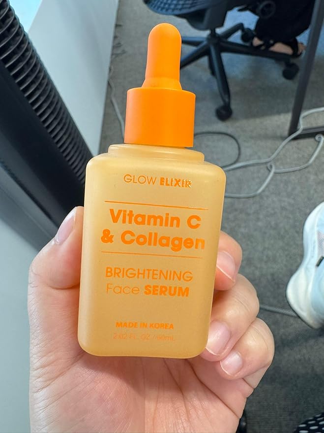 Glow Elixir Vitamin C & Collagen Face Serum – Dermatologist Tested Korean Skincare – Evens Skin Tone, Enhances Radiance, Supports Hydration – Clean Beauty, Vegan, Cruelty-Free – 1.69 fl oz