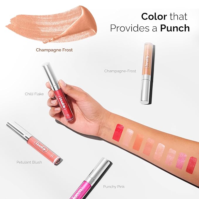 LuxeLip™ Matte Lipstick for Older Women, Hydrating Non-Sticky Lip Gloss for Luminous Shine & Moisturized Lips, Lightweight, Long-Lasting Glossy Finish, Cruelty-Free Lip Makeup (Champagne Frost, 8ml)