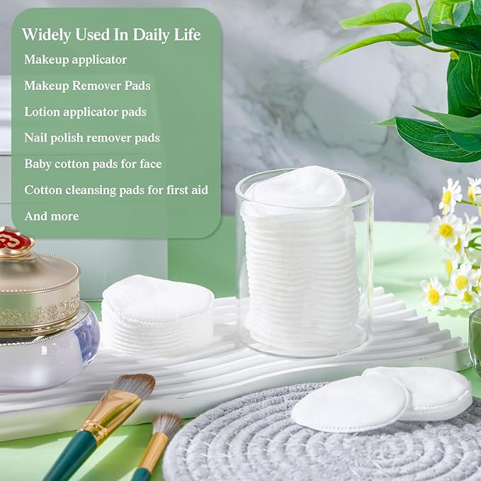 Maxcheck 1500 Pcs Cotton Rounds Bulk Exfoliating Rounds for Face Makeup Remover Cotton Facial Pads for Face Makeup Removal Toner Pads