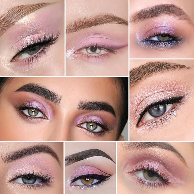 16Colors Light Purple Pink Brown Nude Basics Matte Eyeshadow Palette,Eye Shadow Travel Makeup Palette all in one Long Lasting Waterproof,Great for Travel Gift Kit