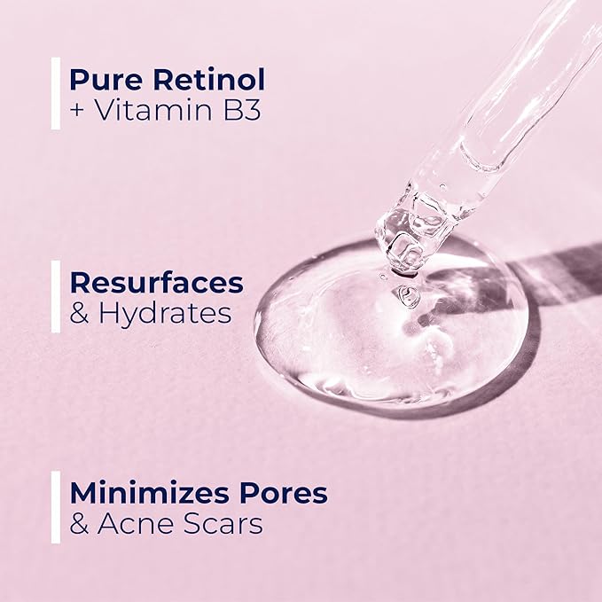 Resurfacing Retinol Serum for Face with Vitamin B3 - Retinol Total Package Serum for Anti Aging, Wrinkles, Fine Lines, Acne Scar and Sun Spots for a Radiant Complexion - Boost Collagen and Hydrates