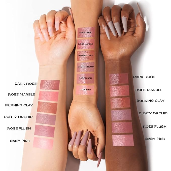 FOCALLURE Cream Blush Makeup,Buildable Blush Stick for Cheeks,Matte and Dewy Finish,Long Wearing,Easy Application,Lightweight Multi Stick,ROSE MARBLE