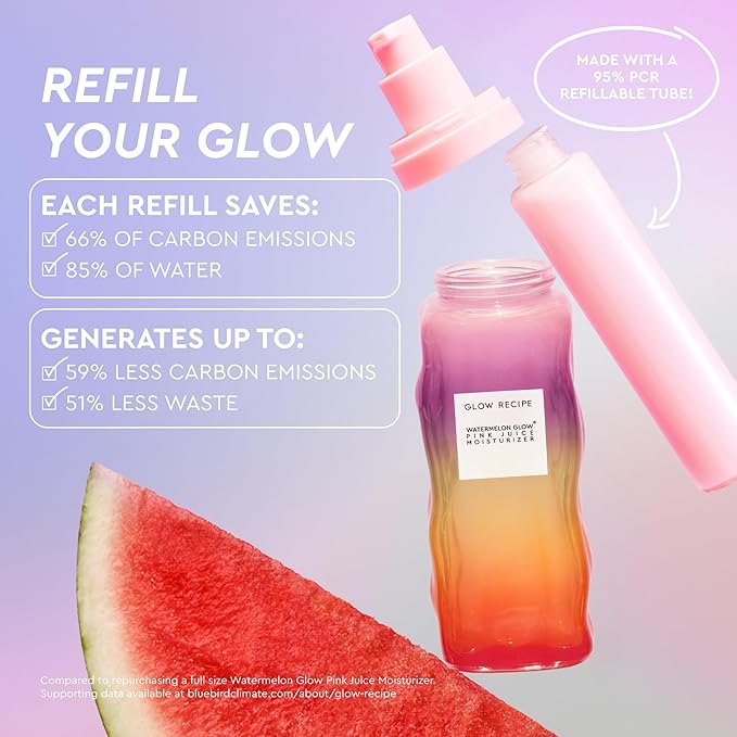 Glow Recipe Watermelon Glow Pink Juice Moisturizer Duo - Pride Edition - Limited Edition Pride Watermelon Glow Pink Juice (50ml) + Refill Tube (60ml)