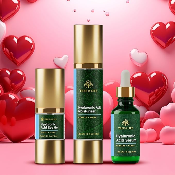 Tree of Life Beauty Ultimate Skin Care Set, Brightening, Firming, Hydrating, Moisturizing, Brightening, Complete Face Care Regimen - Total Hyaluronic Acid Serum Collection 3 Pack