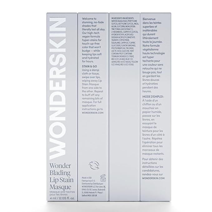 Wonderskin Wonder Blading All Day Lip Stain Peel Off Masque - Long Lasting, Waterproof and Transfer Proof Red Lip Tint, Matte Finish Peel Off Makeup (Hayley Masque)