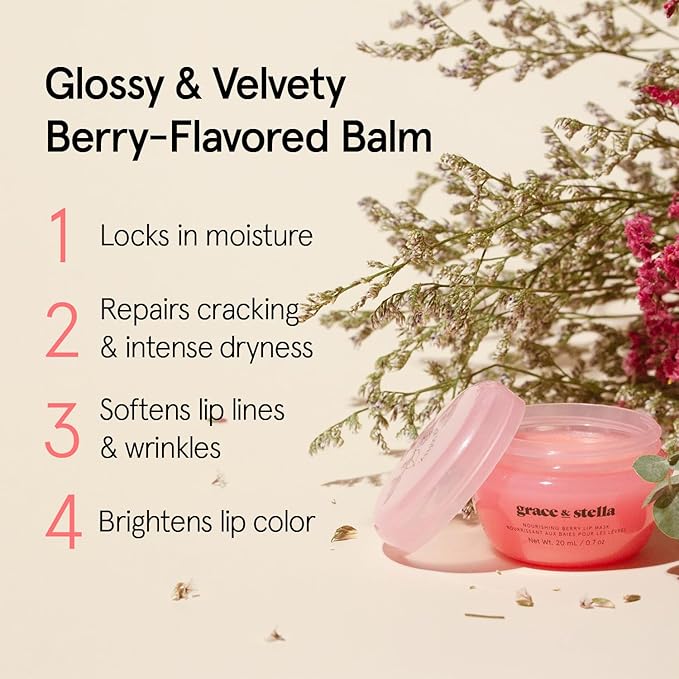 grace & stella Award Winning Lip Butter - Lip Balm Hydrating - Nourishing Lip Mask (3-pack) Airplane Travel Essentials, Beach Vacation and Purse Essentials - Lip Moisturizer for Dry Lips - Vegan