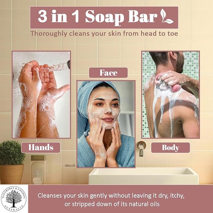 Wavertree & London English Rose Scented Natural Soap Bars for Women & Men (2 x 7oz) โ Moisturizing Triple-Milled Soap Bars Enriched with Shea Butter โ Plant-Based Bath & Body Bar for All Skin Types