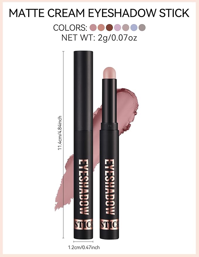 Erinde Waterproof Cream Eyeshadow Stick, Matte Nude Eye Shadow Sticks, Longwear Blendable High Pigmented, Neutral Eye Shadow Sticks Matte for Older Eyes, Smokey Eyeshadow Pencil Crayon, 20 Periwinkle