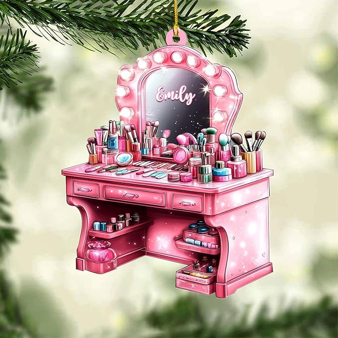 Personalized Makeup Tools Ornament β Custom Beauty Christmas Tree Decoration, Holiday Keepsake Gift for Makeup Artists, Cosmetologists, Beauty Lovers, Salon Owners, Families and Coworkers (MKH6)