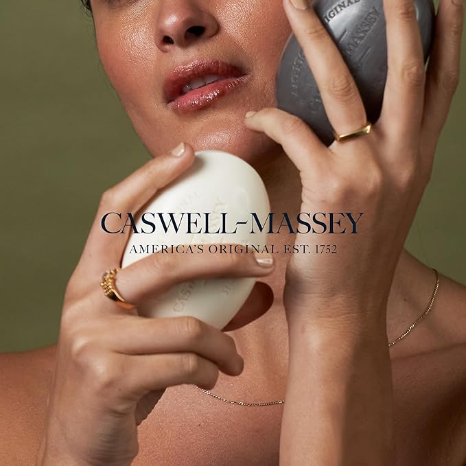 Caswell-Massey Natural Bar Soap Gift Set - Almond Scent - Triple-Milled Moisturizing Body Soap Bars for Men & Women, Plant-Based Formula for Soft Skin, Made in USA, 3 x 5.8 oz