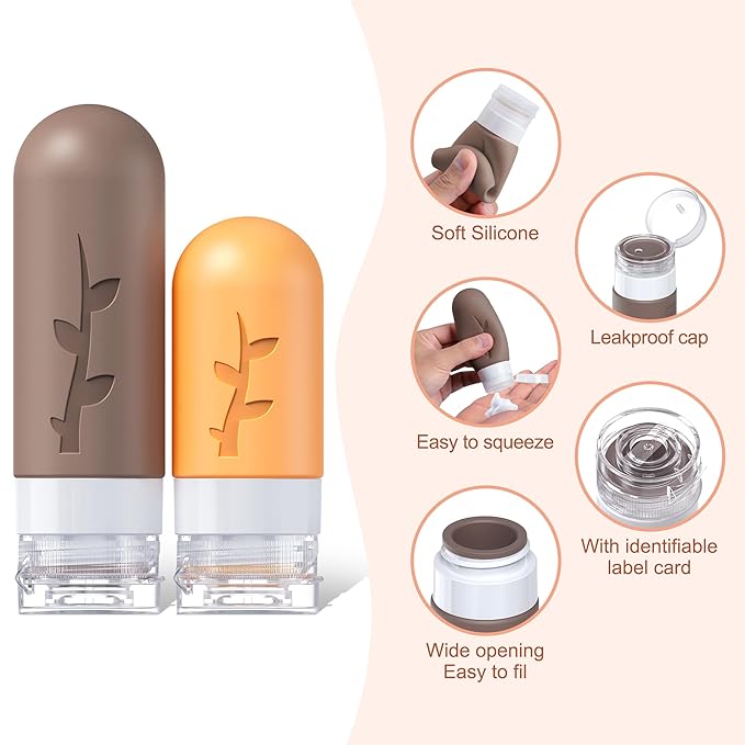 Travel Containers for Toiletries, 18pack TSA Approved Size Containers for Toiletries,travel bottles for Toiletries,travel Jars or Personal Essentials