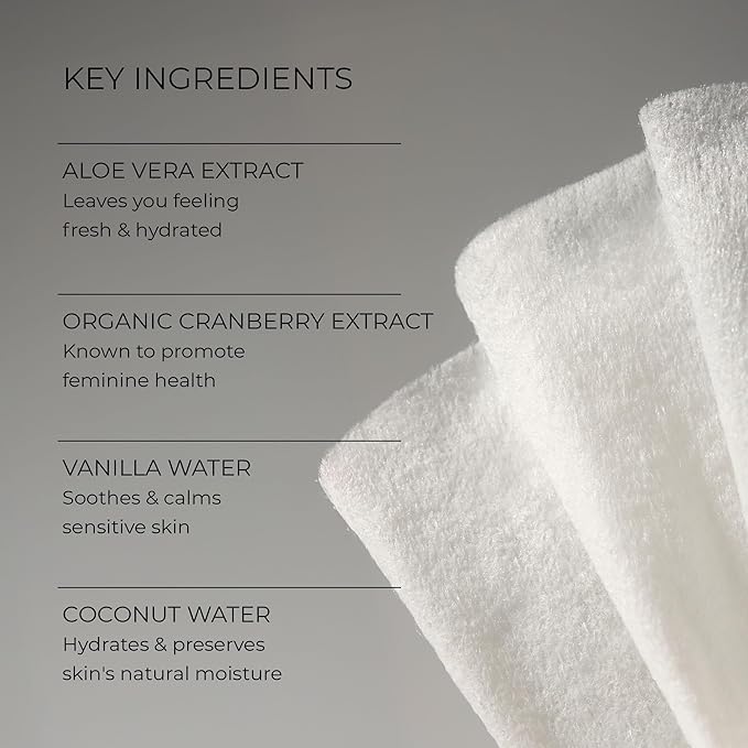 Woo More Play Freshies: All-Natural Feminine Intimacy Towelette Wipes with Coconut Water and Aloe Vera, Promotes Feminine Health & Helps Alleviate Irritation - Vegan and Cruelty Free (30 Count)