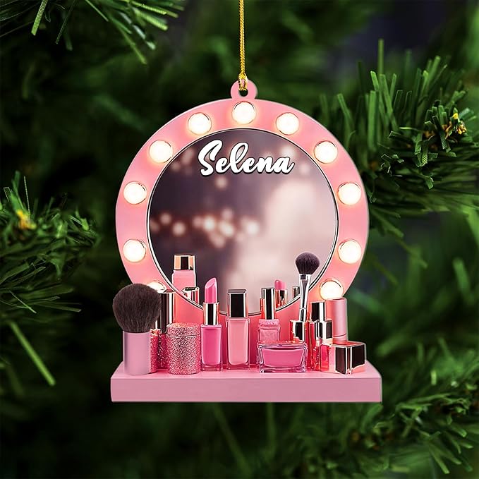 Personalized Makeup Tools Christmas Ornament 2024, Makeup Box Christmas Ornament Gift for Makeup Artist, Christmas Tree Decor for Makeup Shop, Gift for New Makeup Coworkers (MKH12)