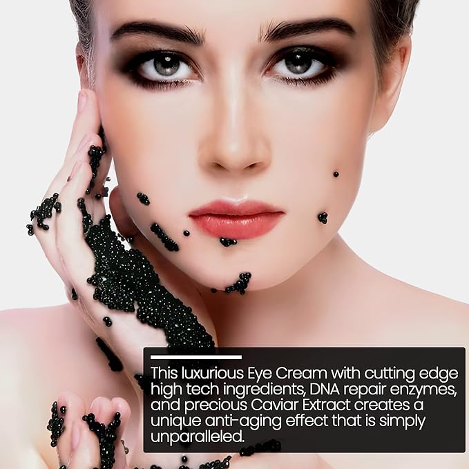 Black Caviar Under Eye Cream โ Anti Aging Skin Care Moisturizer Cream | Instant Hydrating, Collagen Puffiness and Bags Reducer, Wrinkles Repairing & Circle Remover Treatment