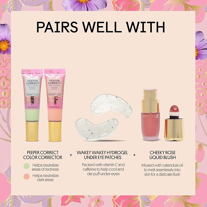 Winky Lux Peeper Perfect Under Eye Concealer, Makeup & Brightener, Full Coverage Concealer for Dark Circles, Color Corrector & Eye Primer, Collagen & Hyaluronic Acid (Deep)