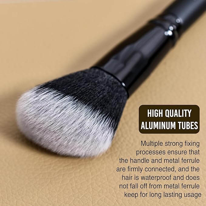 LORYP Foundation Brush Contour Bronzer Brush Double Ended Blush Highlighter Brush for Blending Liquid Powder Concealer Cream