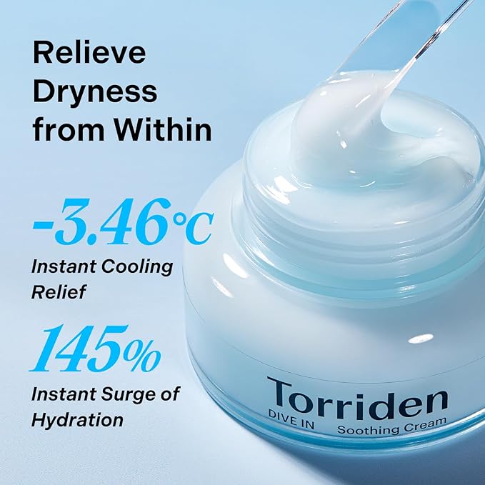 Torriden DIVE IN Hyaluronic Acid Soothing Cream 100ml (3.38 fl. oz) | Revitalizing Facial Moisturizer for Sensitive and Dry Skin | Hyaluronic Acid, Panthenol, Allantoin
