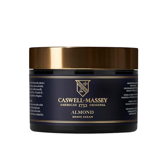 Caswell-Massey Heritage Almond Shave Cream, Natural Menโs Shaving Cream for Smooth Beard Shaving, Soothing for Sensitive Skin, USA Made, 8 Fl Oz