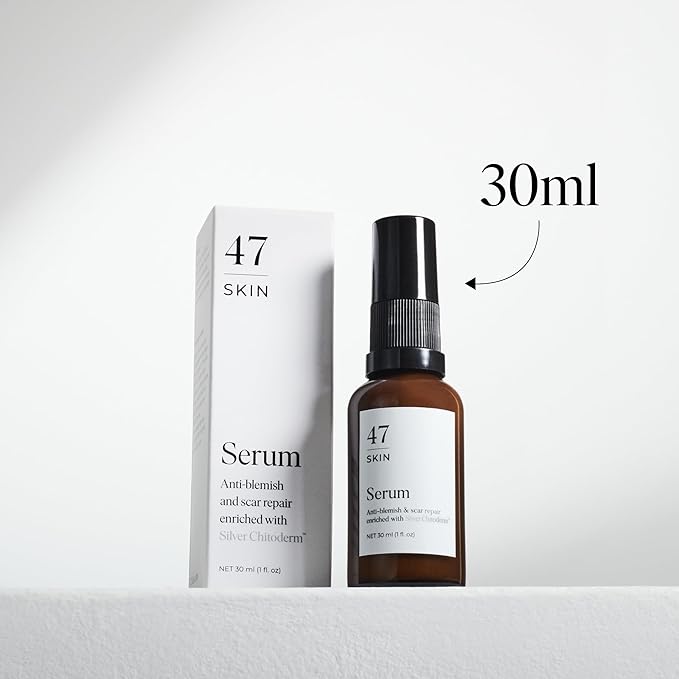 | Hydrating Face Serum with Silver Chitoderm for ALL Skin Types | Clears Acne, Prevents & Heals Breakouts & Blemishes, Repairs Scars | Moisturises and Nourishes For Smooth Skin | 30ml