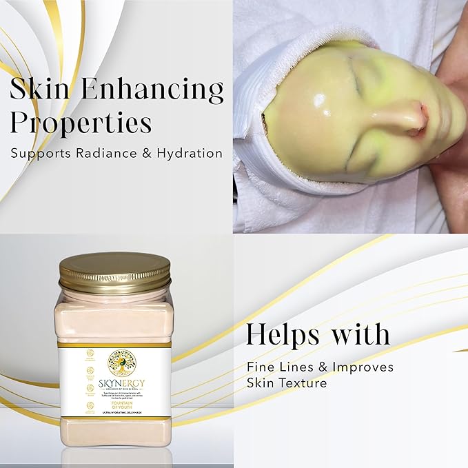 Fountain of Youth Jelly Mask -Professional Grade HydroGlo Peel Off Face Mask for Skin Hydration, Radiance, Reduced Wrinkles, Fine Lines, Inflammation, and Pigmentation | 30 fl oz